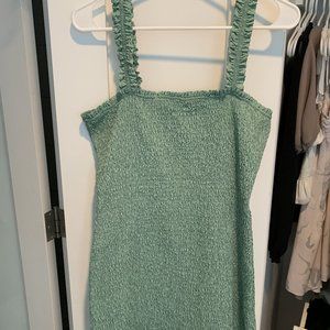 Zara Textured Weave Dress (Washed Green)